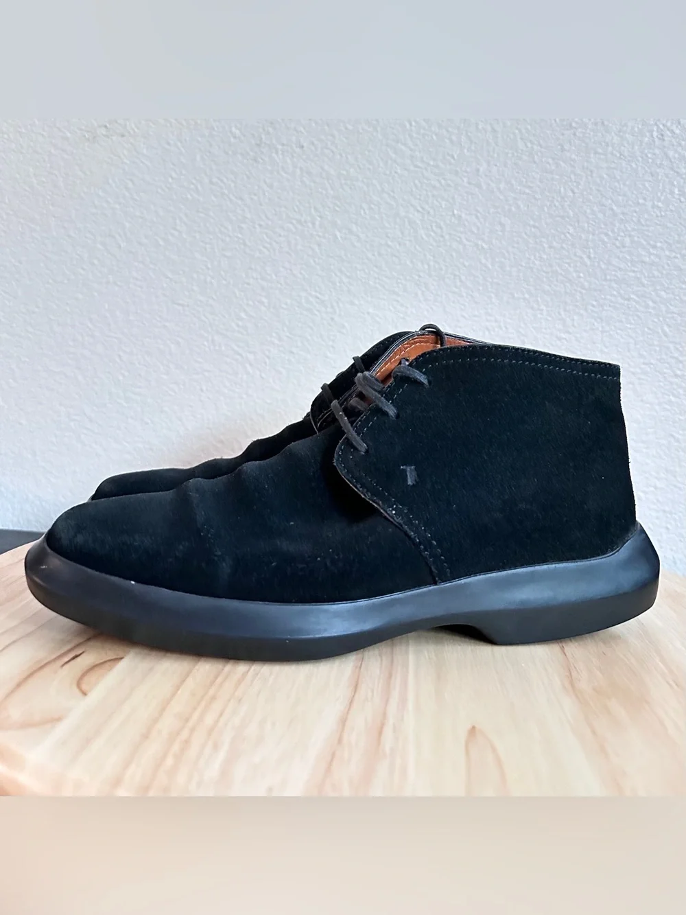 TOD’S Men's Black Leather Suede Lace Up Chukka Boots Size 7.5